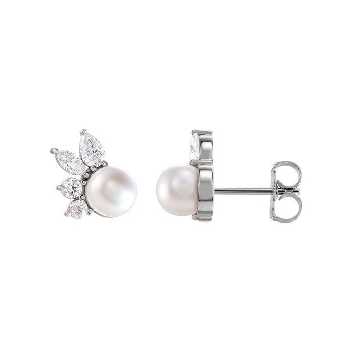 akoya cultured pearl stud earrings in 14k white gold
