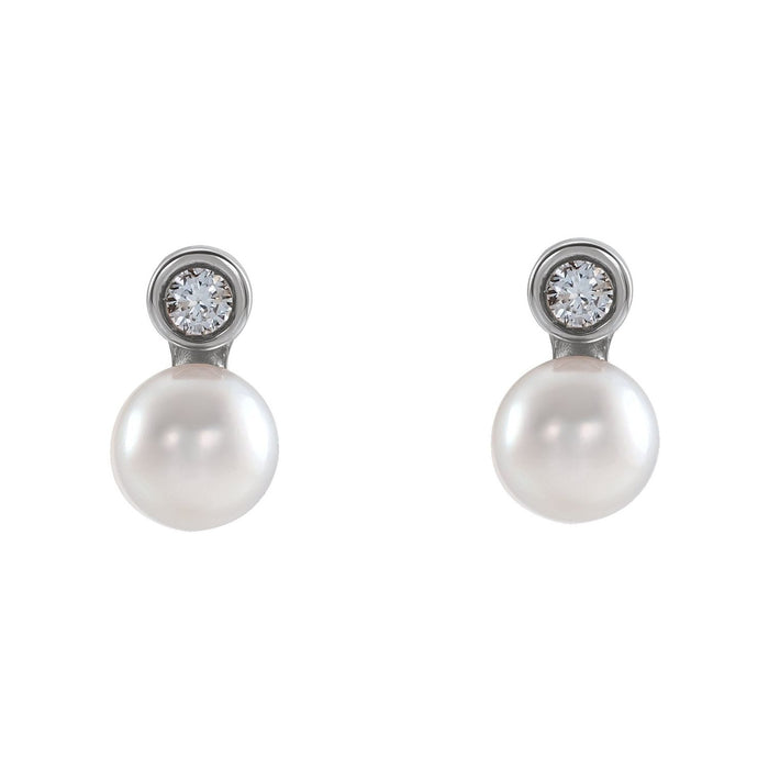 akoya cultured pearl stud earrings in 14k white gold