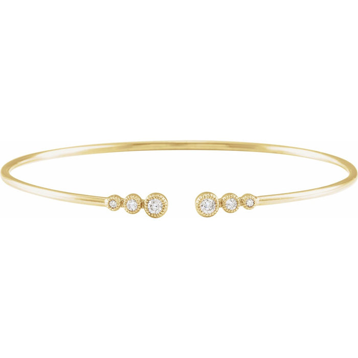 Diamond-Accented Cuff Bracelet in 14k yellow gold