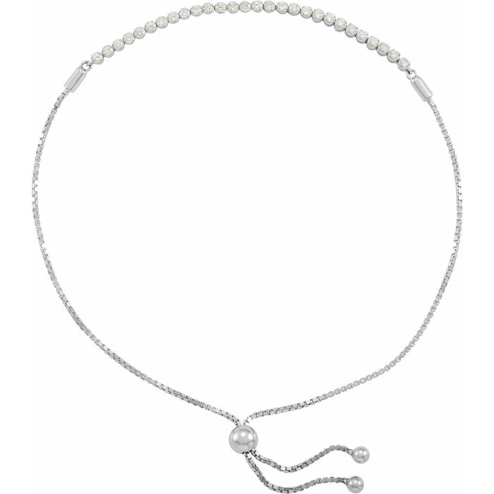 Diamond Bolo Bracelet (1/2 ctw) in 14k white gold