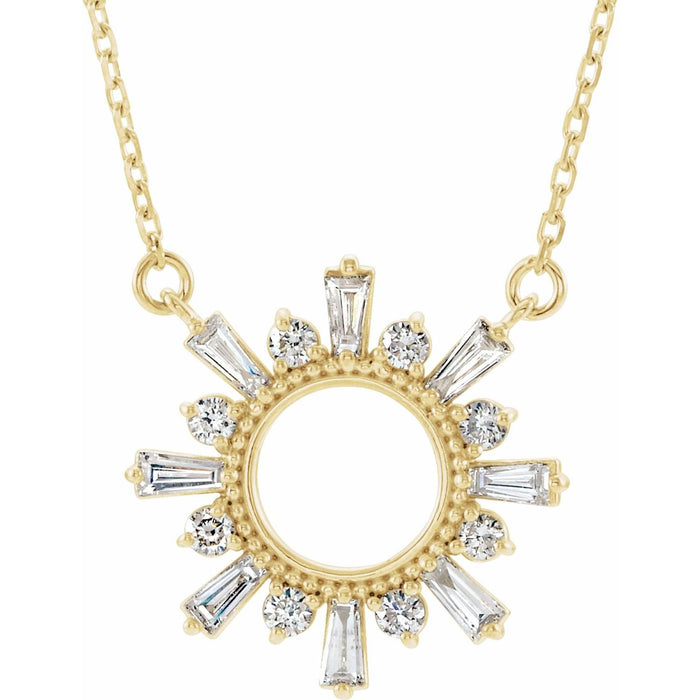 natural diamond necklace in 14k Yellow Gold