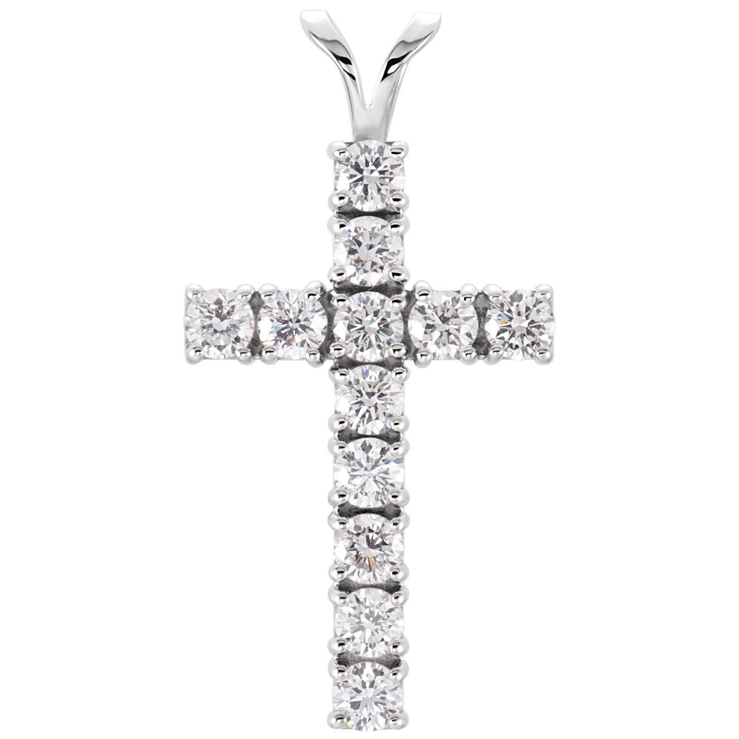 diamond cross pendant in 14k White Gold