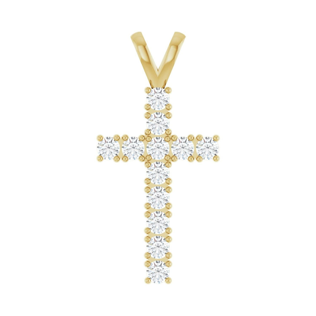 diamond cross pendant in 14k Yellow Gold