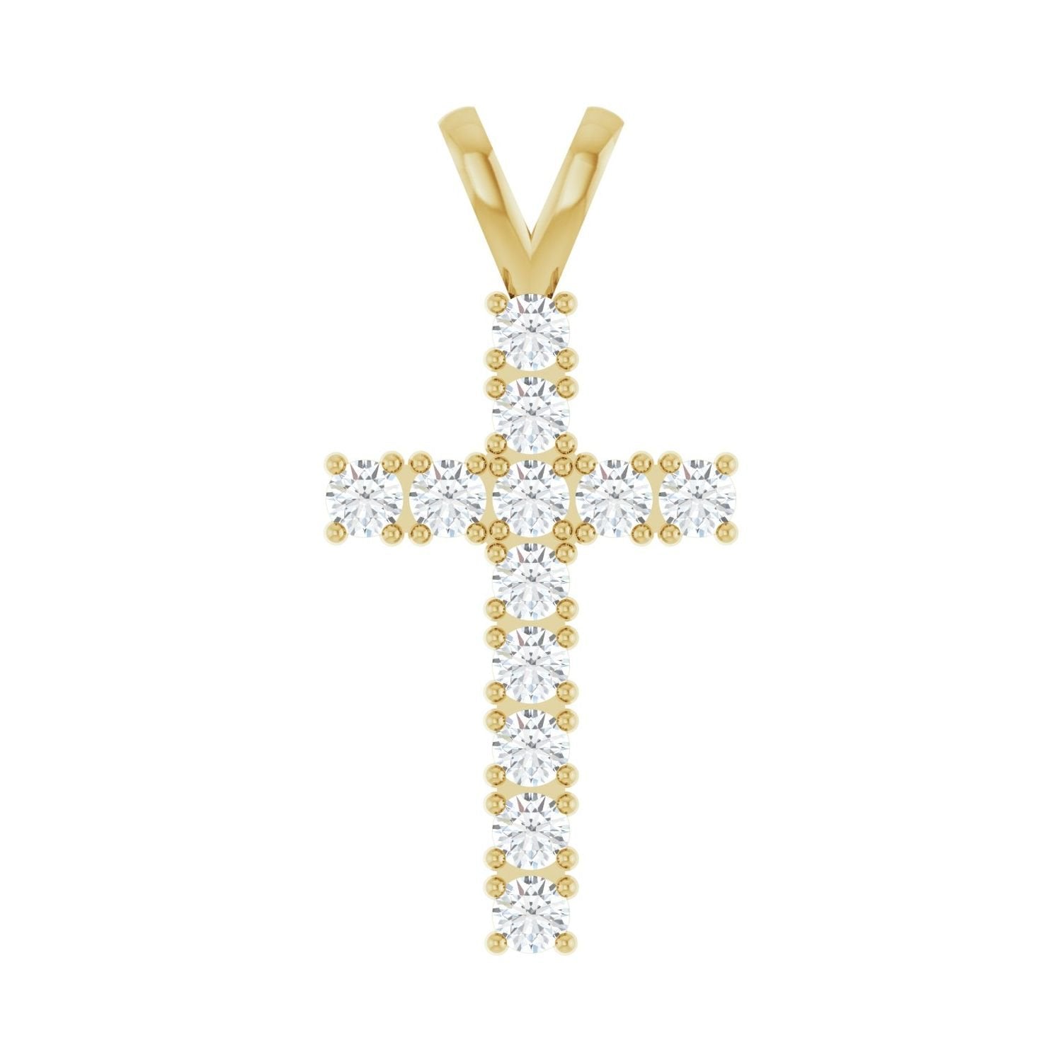 diamond cross pendant in 14k Yellow Gold