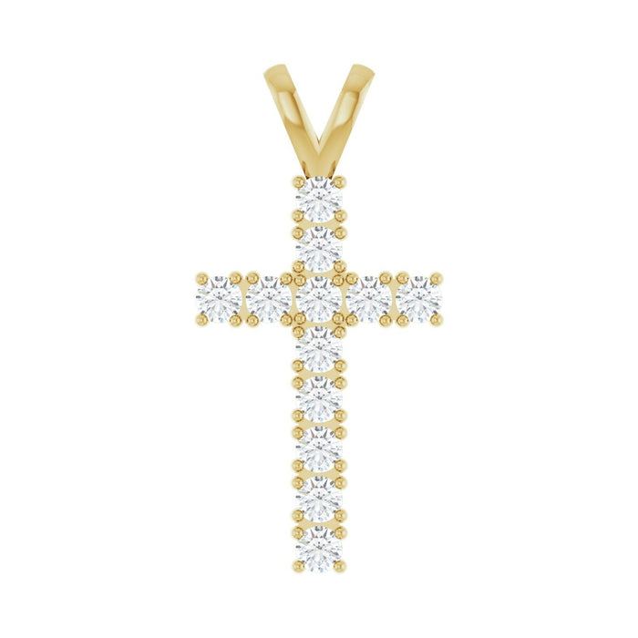 diamond cross pendant in 14k Yellow Gold