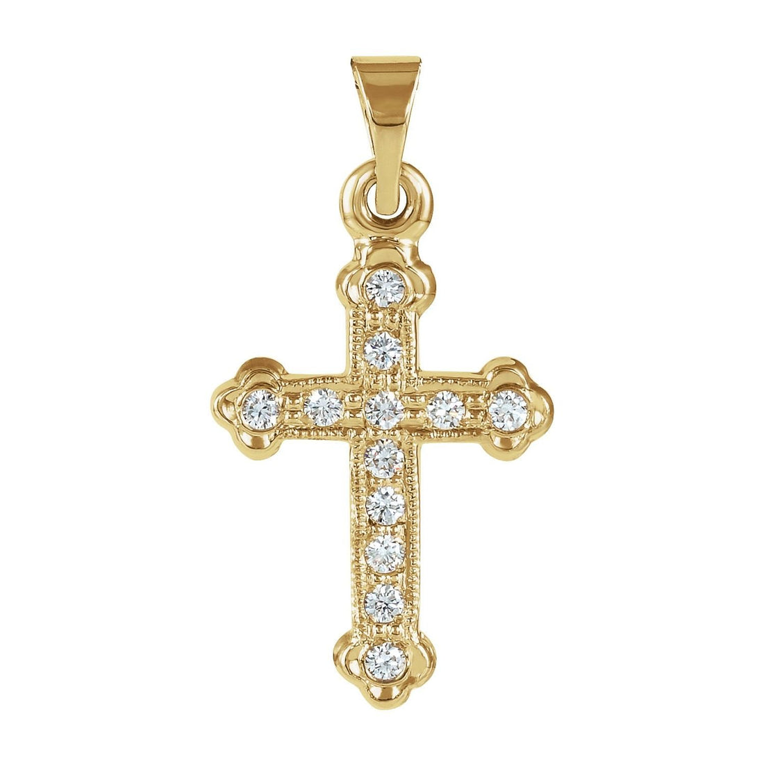diamond cross pendant in 14k Yellow Gold