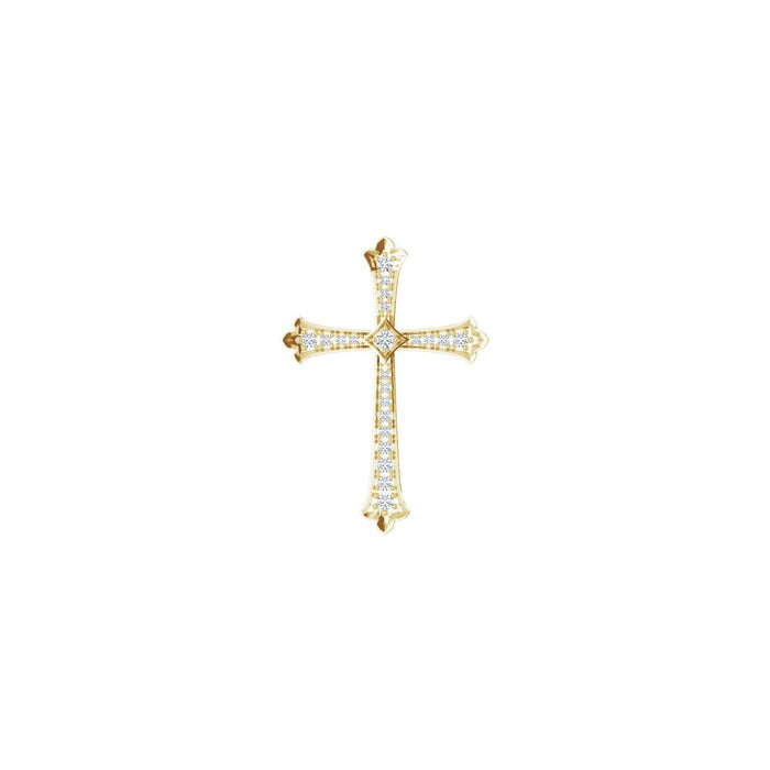 diamond cross pendant in 14k Yellow Gold