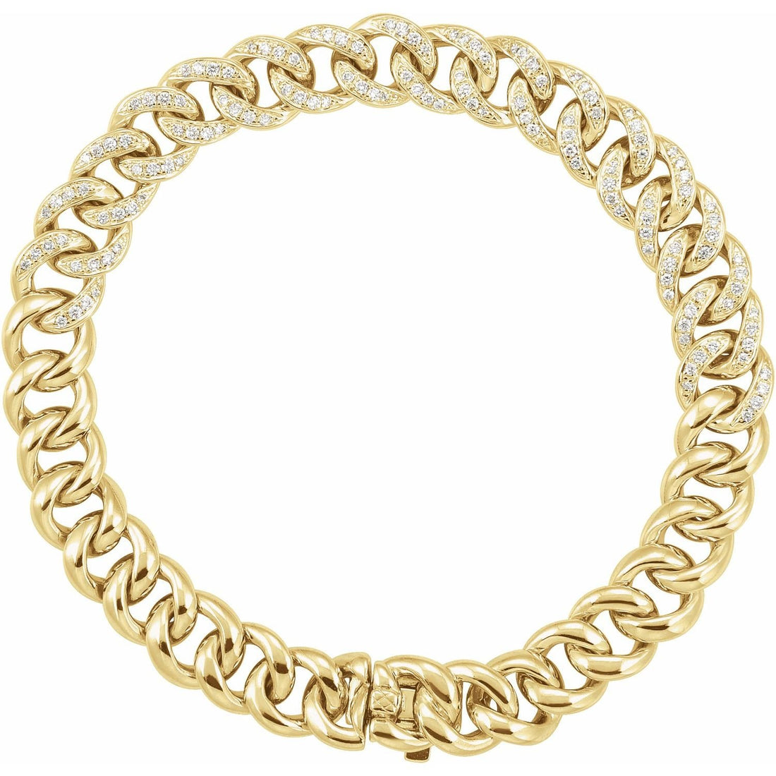 diamond curb-link bracelet · ¾ ct in 14k Yellow Gold