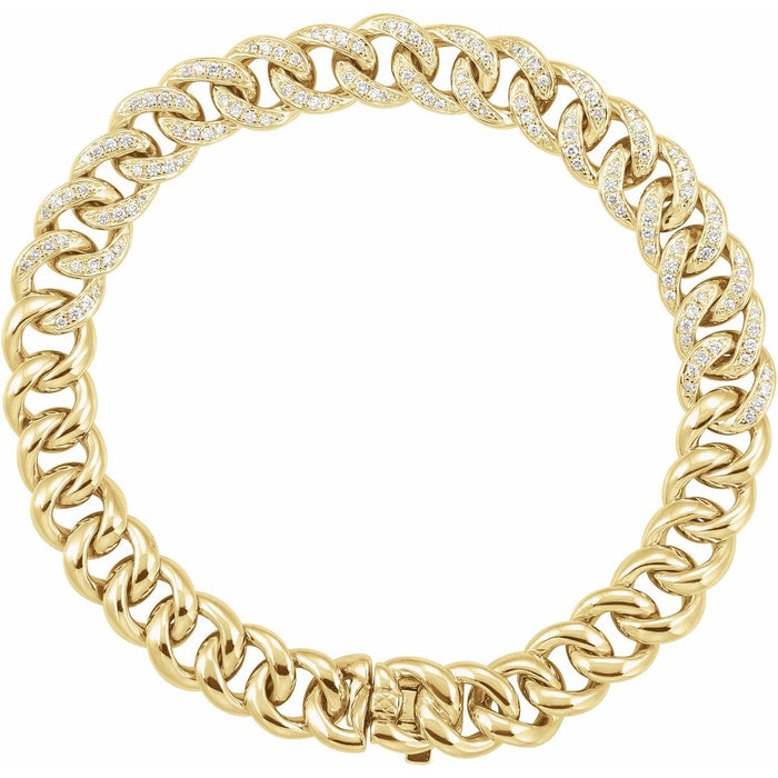 diamond curb-link bracelet · ¾ ct in 14k Yellow Gold