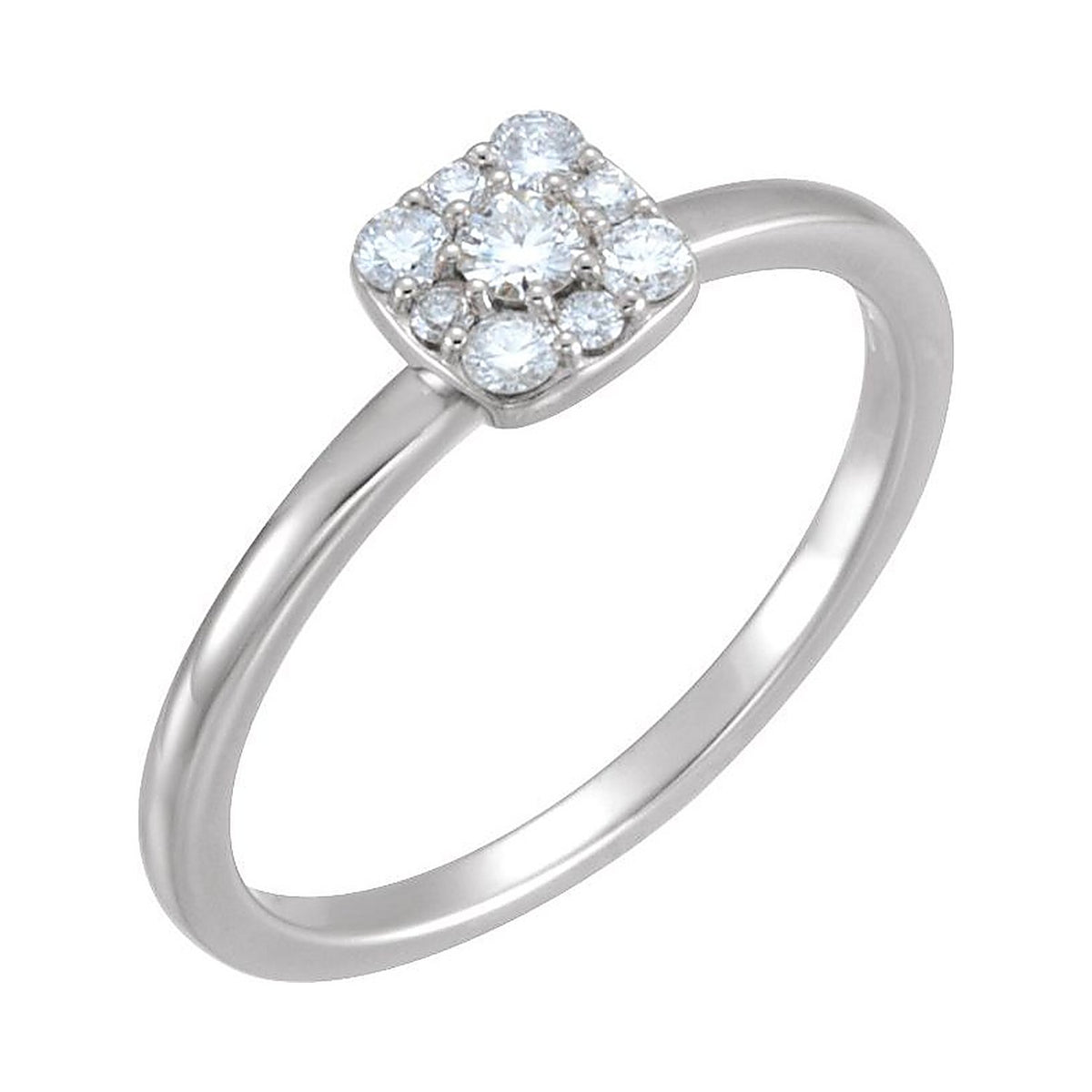 Diamond cluster ring in Platinum