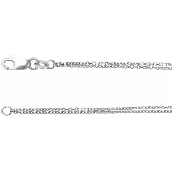 Diamond-Cut Double-Strand Cable Chain Necklace in 14K White Gold