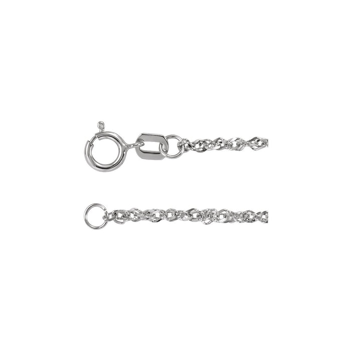 Diamond-Cut Singapore Chain Bracelet in 14k white gold