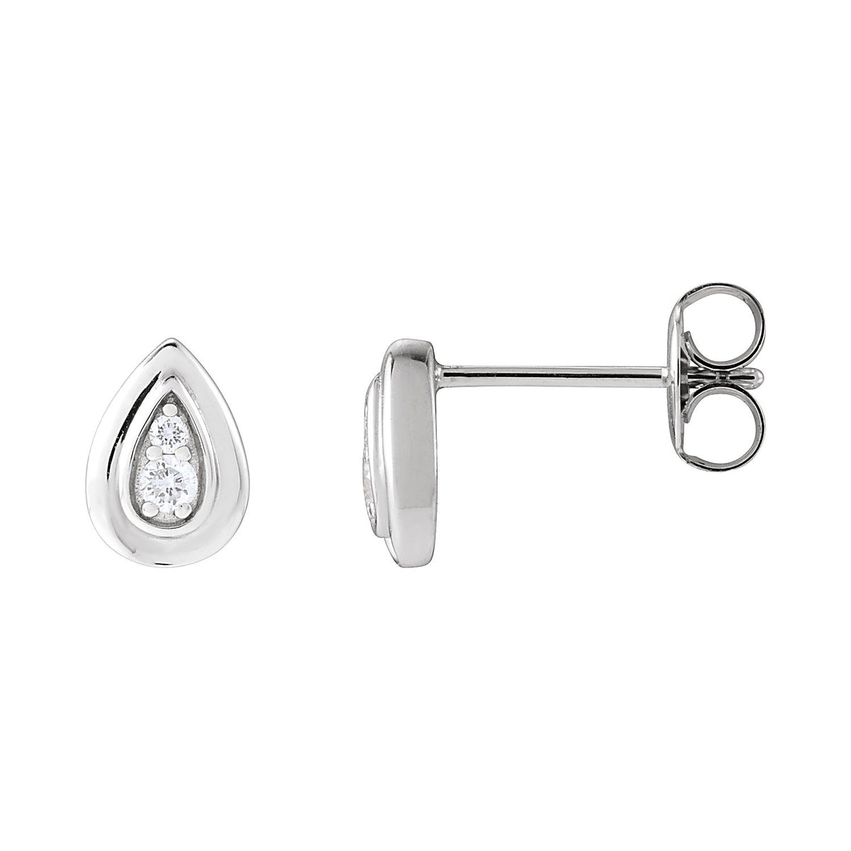 Diamond drop earrings in 14K White Gold