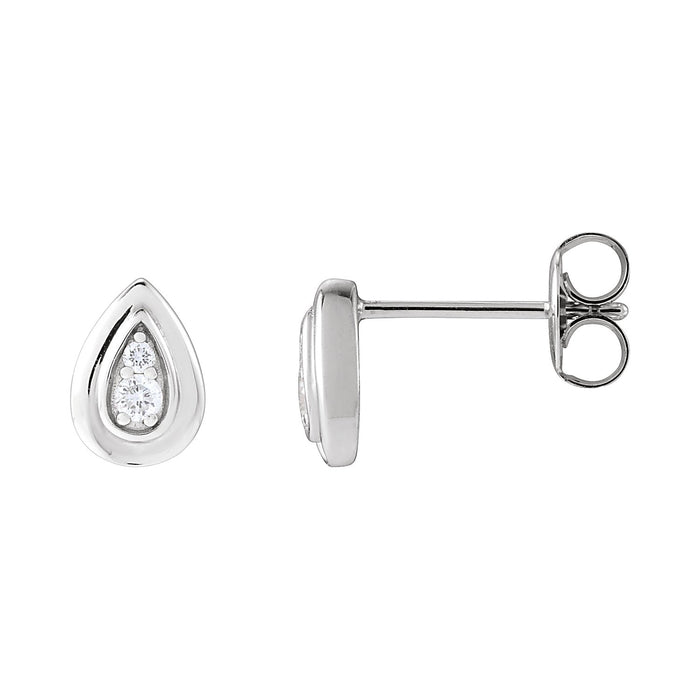 Diamond drop earrings in 14K White Gold
