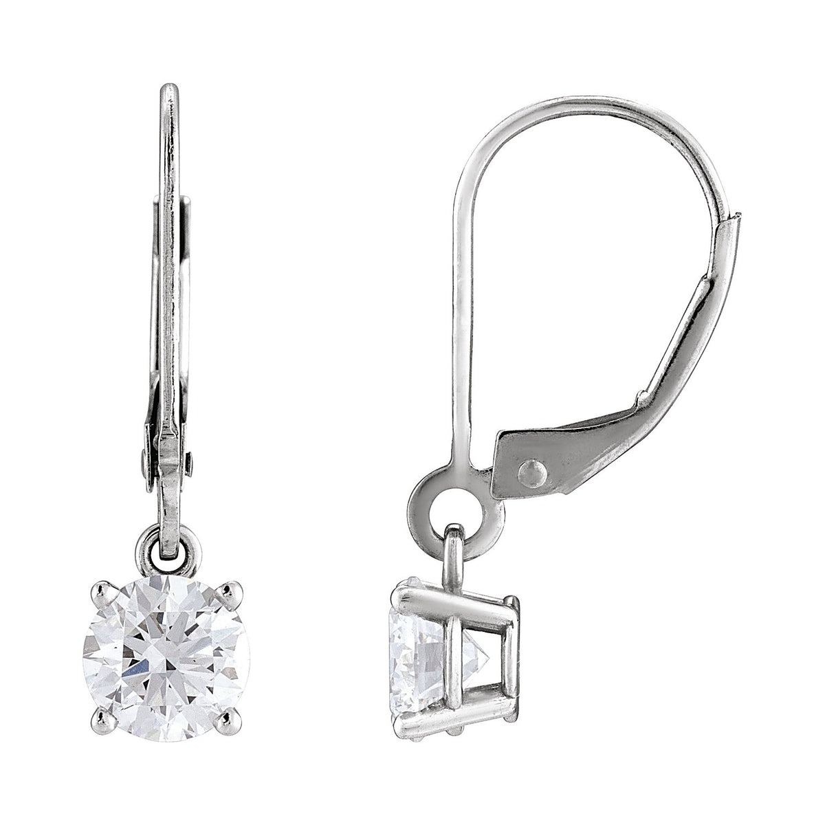 Diamond drop earrings in 14K White Gold