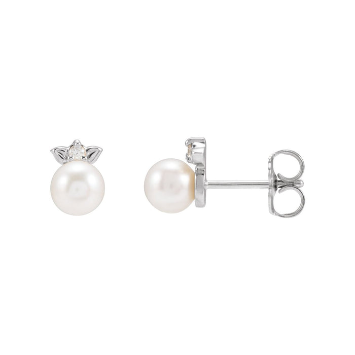 akoya cultured pearl stud earrings in 14k white gold