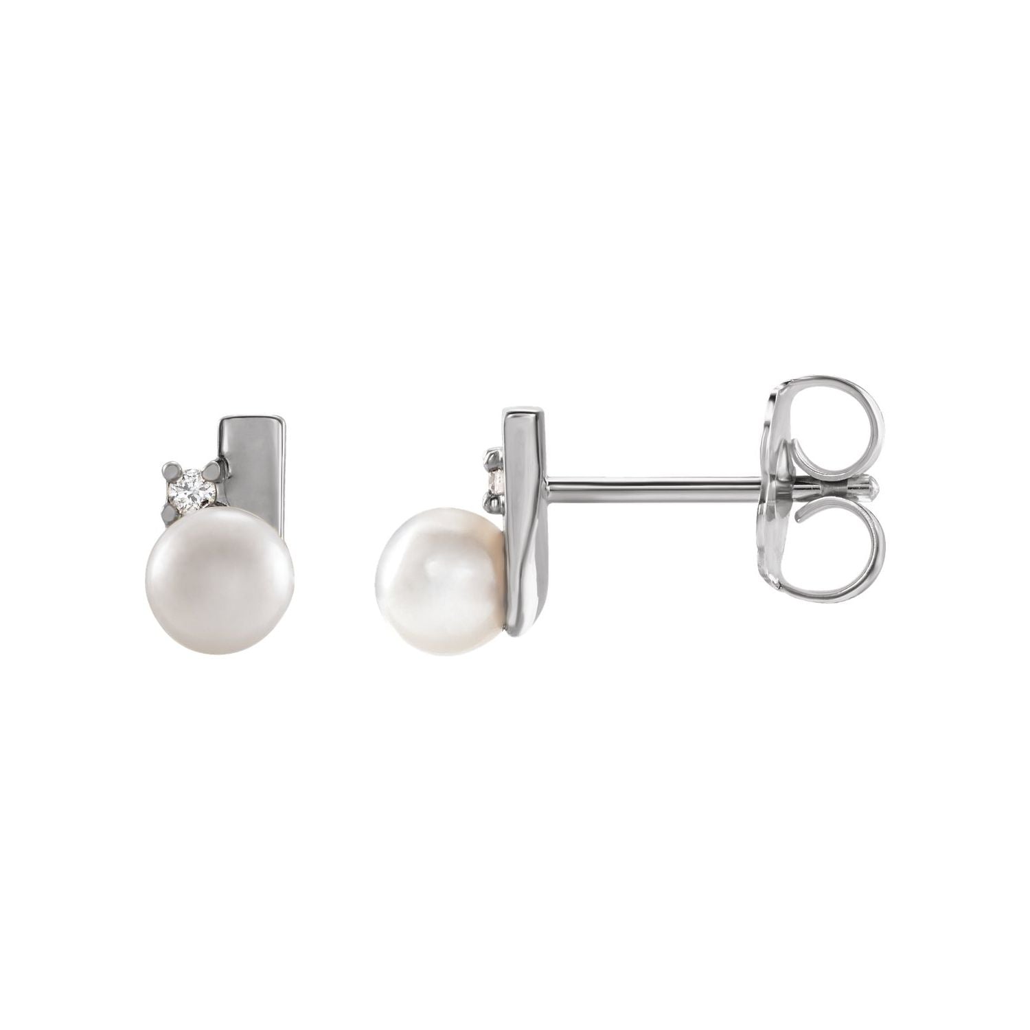 akoya cultured pearl stud earrings in 14k white gold