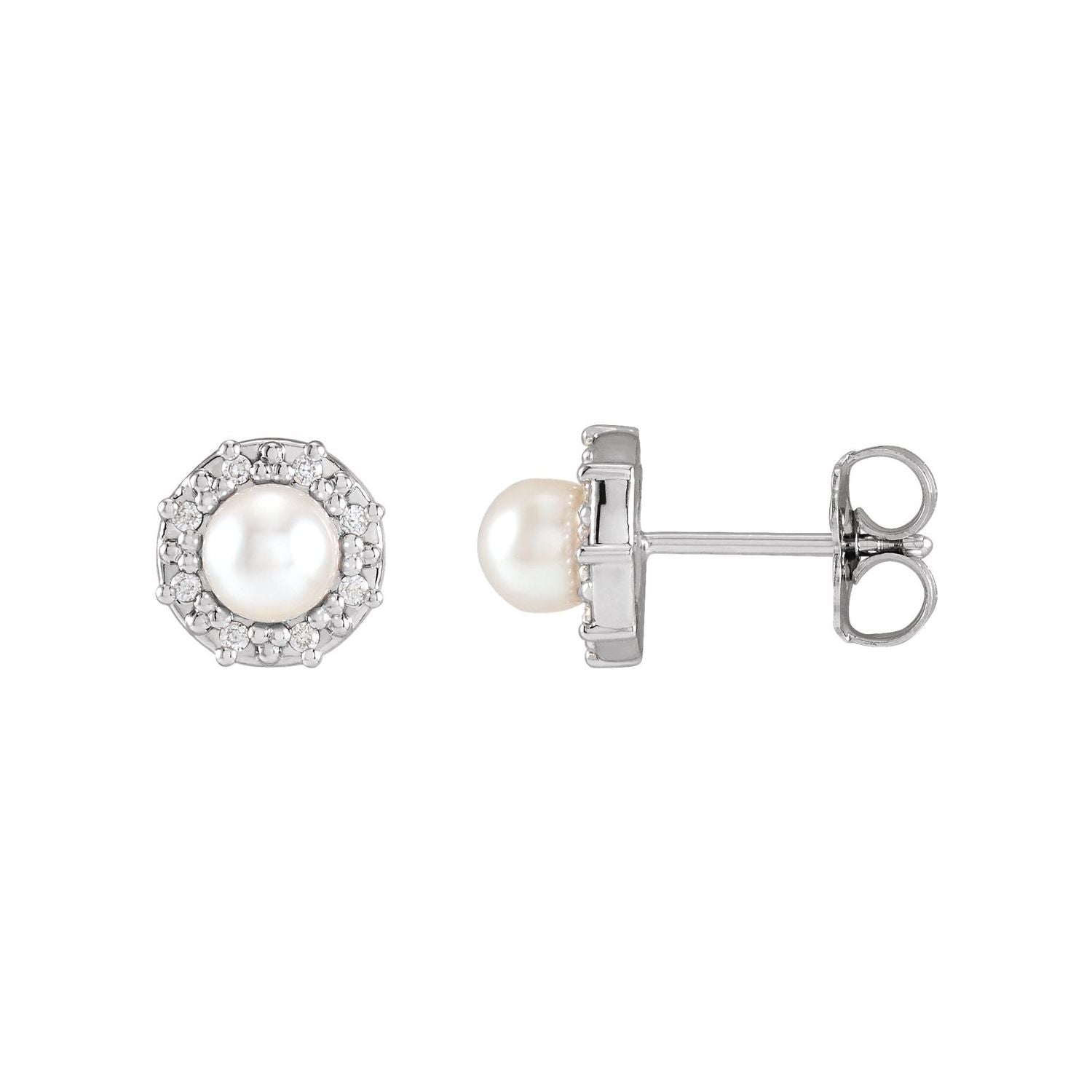 akoya cultured pearl stud earrings in 14k white gold