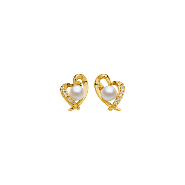akoya cultured pearl stud earrings in 14k yellow gold