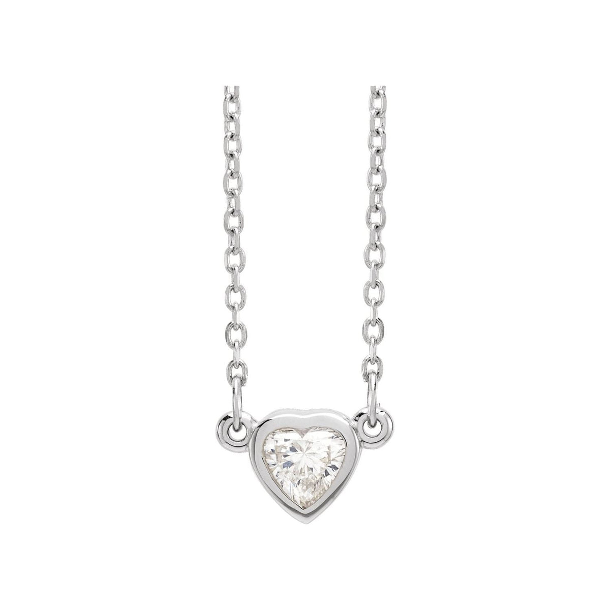 Diamond Heart Pendant in 14K White Gold