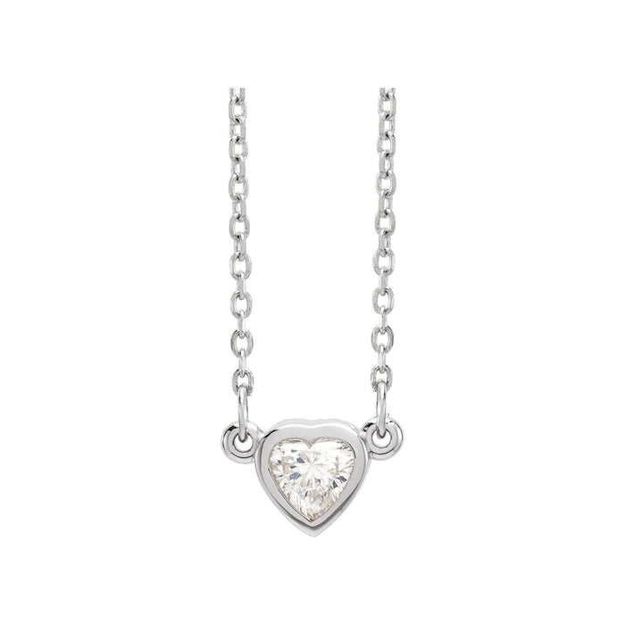 Diamond Heart Pendant in 14K White Gold