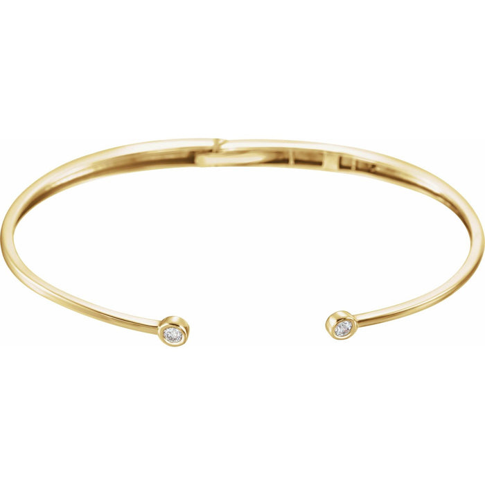 Diamond Hinged Cuff Bracelet in 14k yellow gold