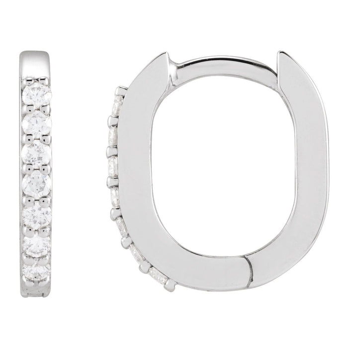 Diamond Hoop Earrings (12 mm, 1/8 ctw) in 14k white gold or platinum