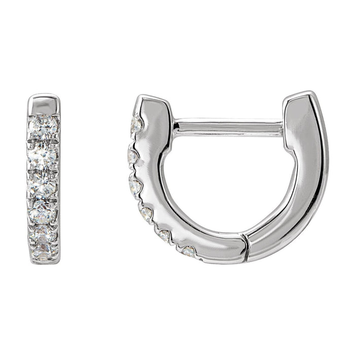 Diamond Hoop Earrings in 14K White Gold