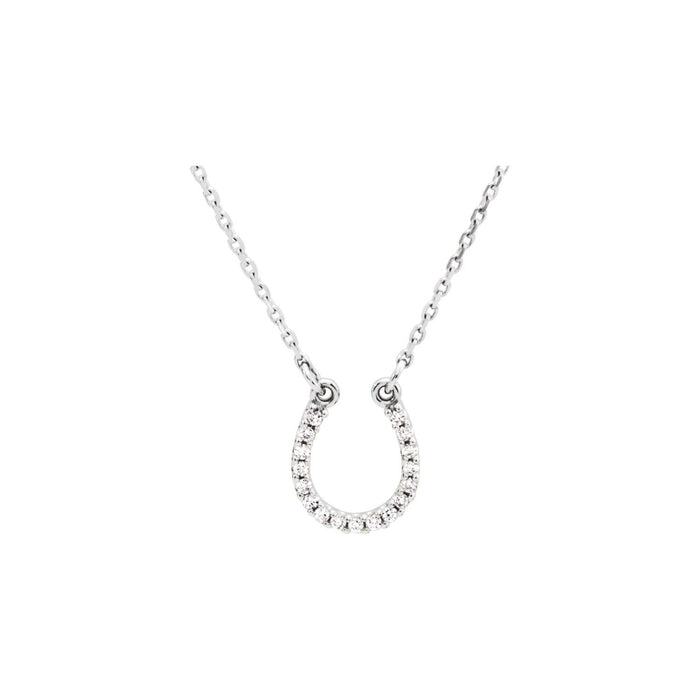 Diamond Horseshoe Necklace (.07 ctw) in 14K White Gold