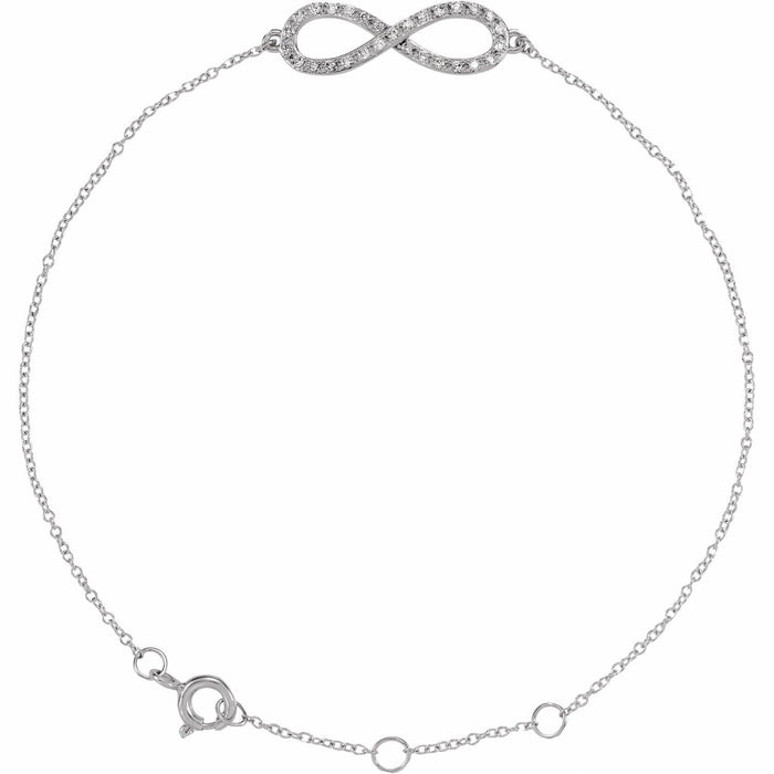 Diamond Infinity Bracelet (1/6 ctw) in 14K White Gold