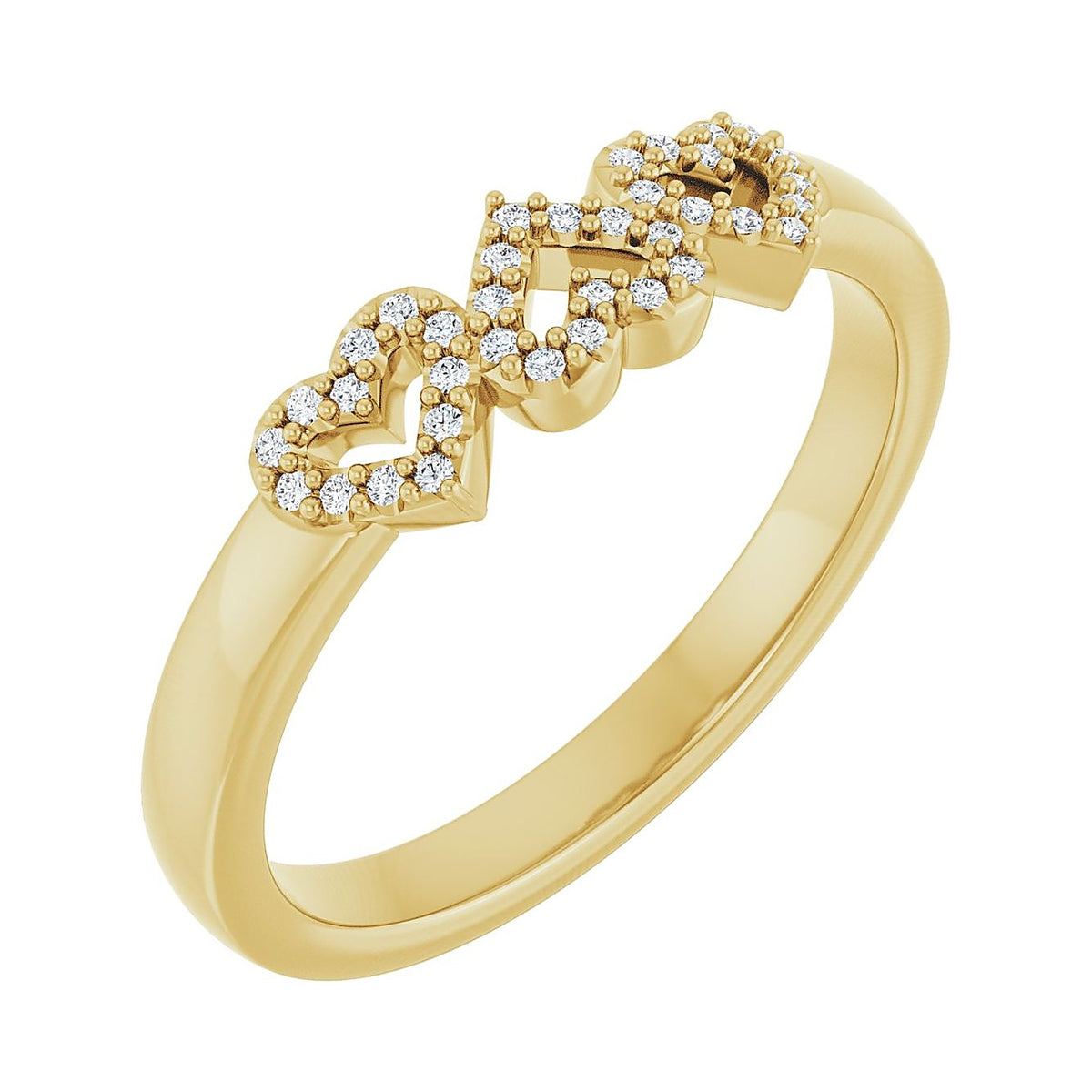 diamond infinity heart promise ring in 14k yellow gold