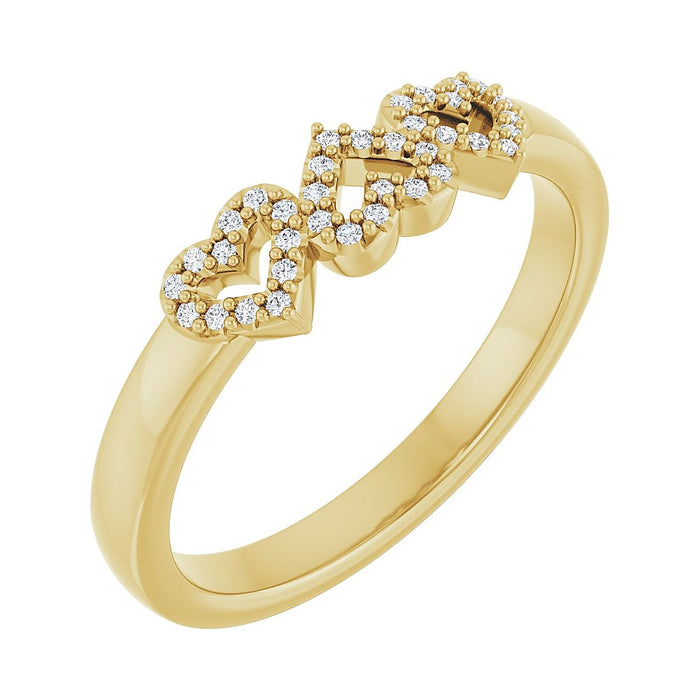 diamond infinity heart promise ring in 14k yellow gold