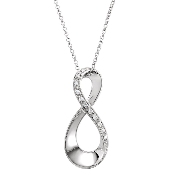 Diamond Infinity Necklace in 14k white gold — shown on its included chain
