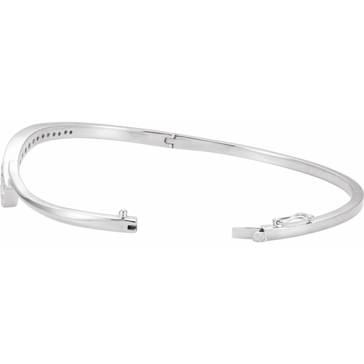 Diamond Journey Bangle Bracelet in White Gold