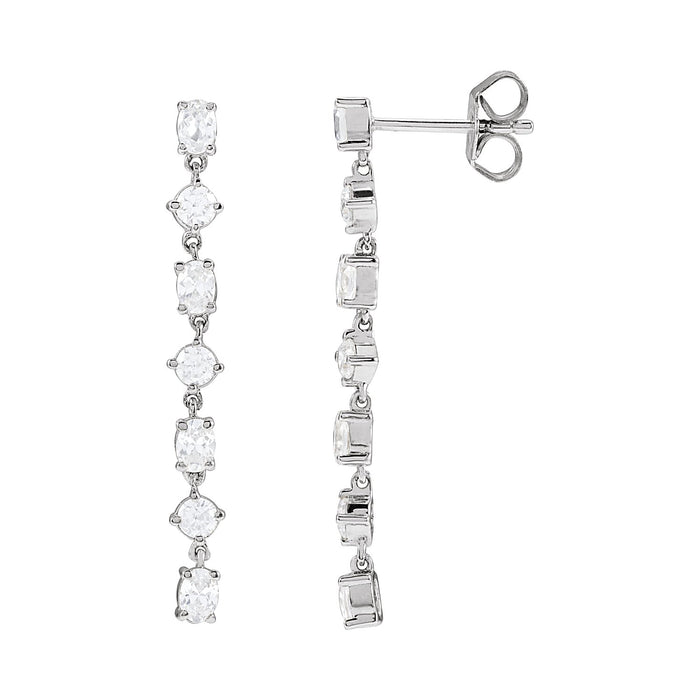 Diamond Linear drop earrings in 14K White Gold