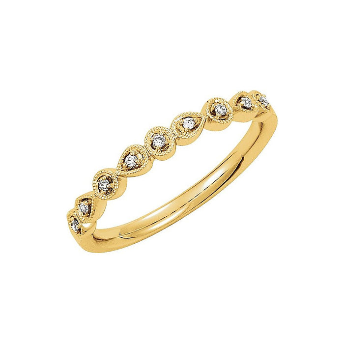 diamond milgrain stackable promise ring in 14k yellow gold