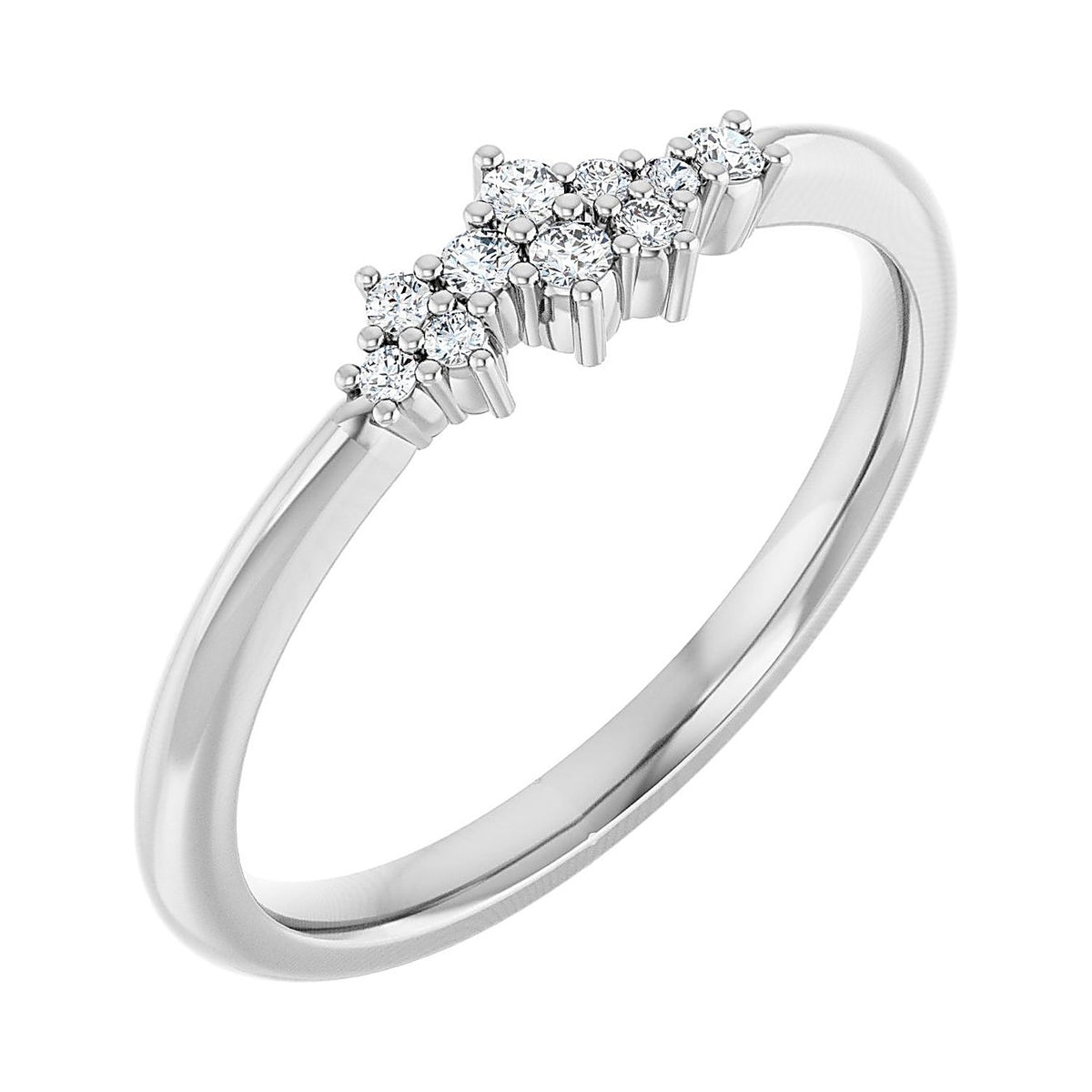 Diamond cluster ring in Platinum