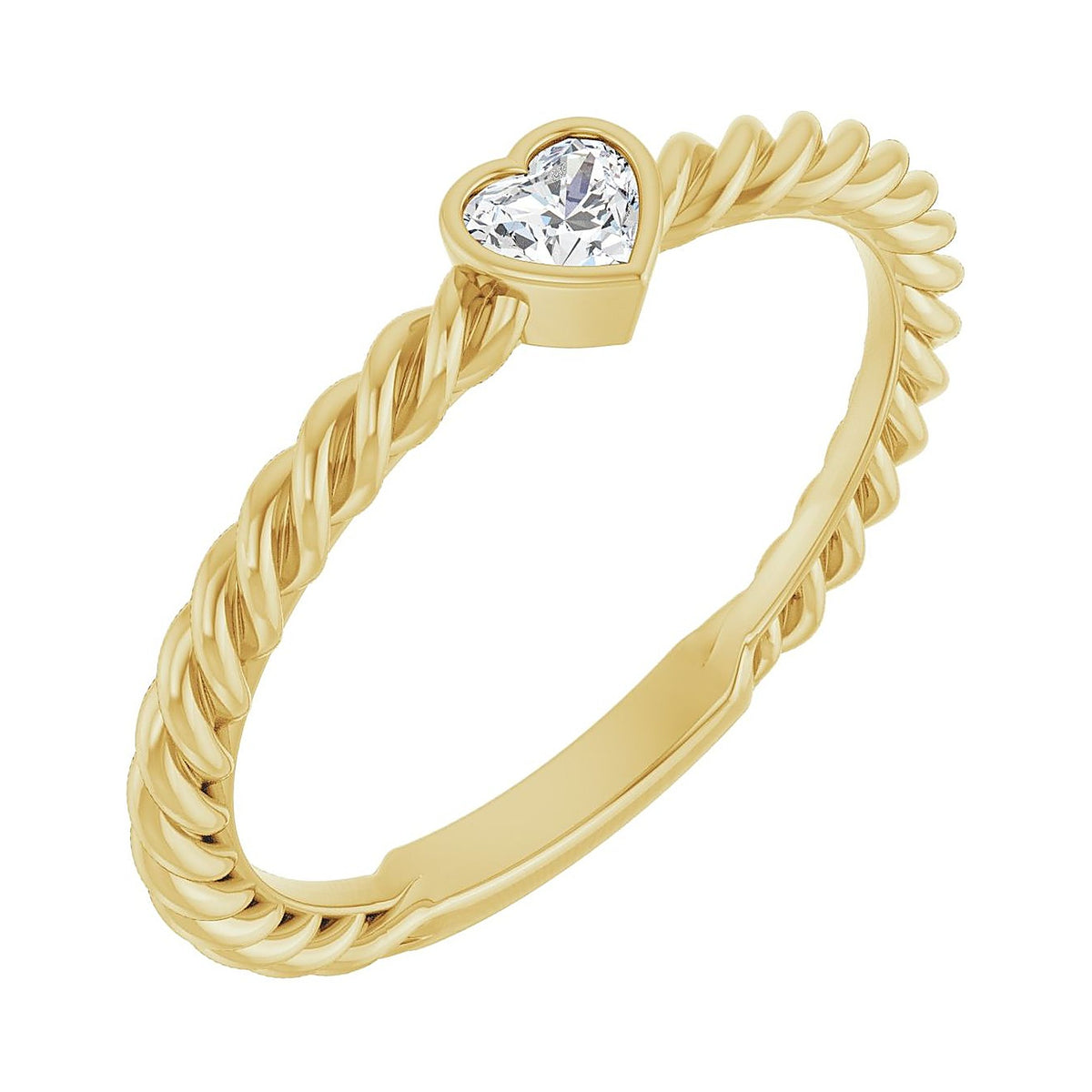 diamond rope promise ring in 14k yellow gold