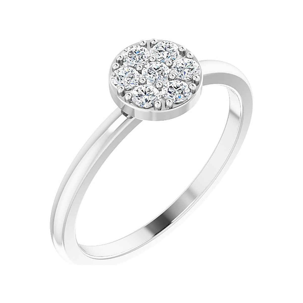 Diamond cluster ring in Platinum