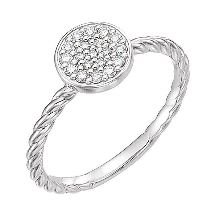 Diamond cluster ring in Platinum