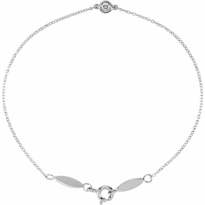 Diamond Solitaire Bracelet in 14K White Gold