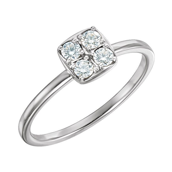 Diamond cluster ring in Platinum