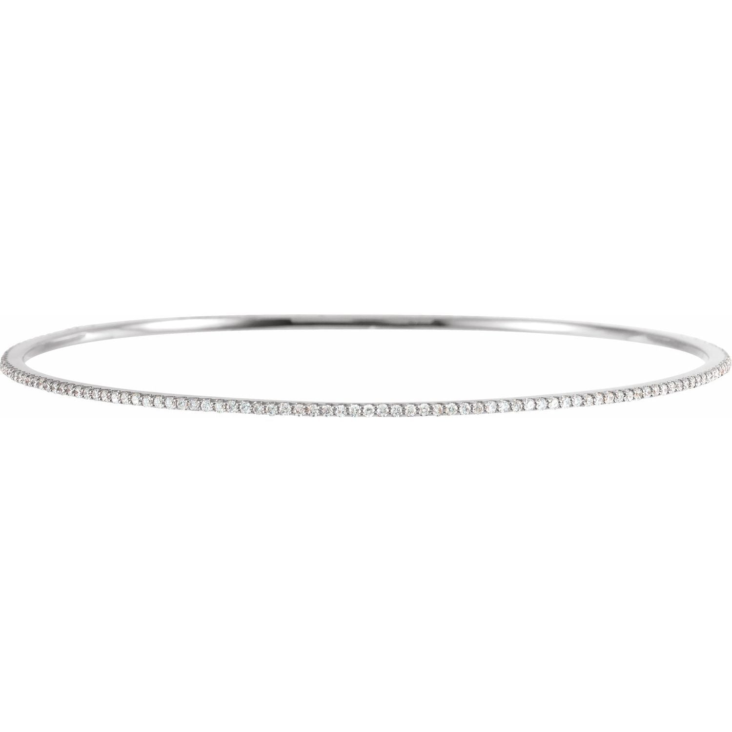 Diamond Stackable Bangle Bracelet in White Gold