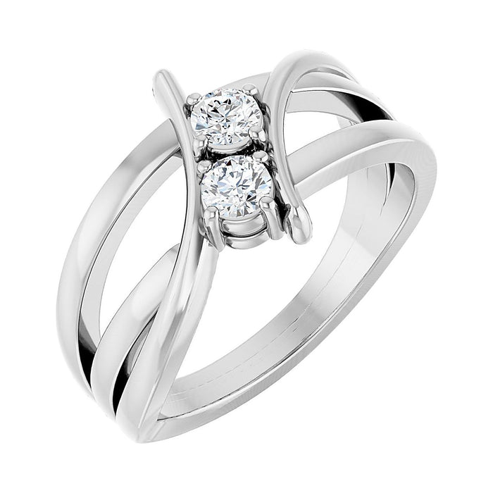 Diamond toi et moi two-stone ring in Platinum