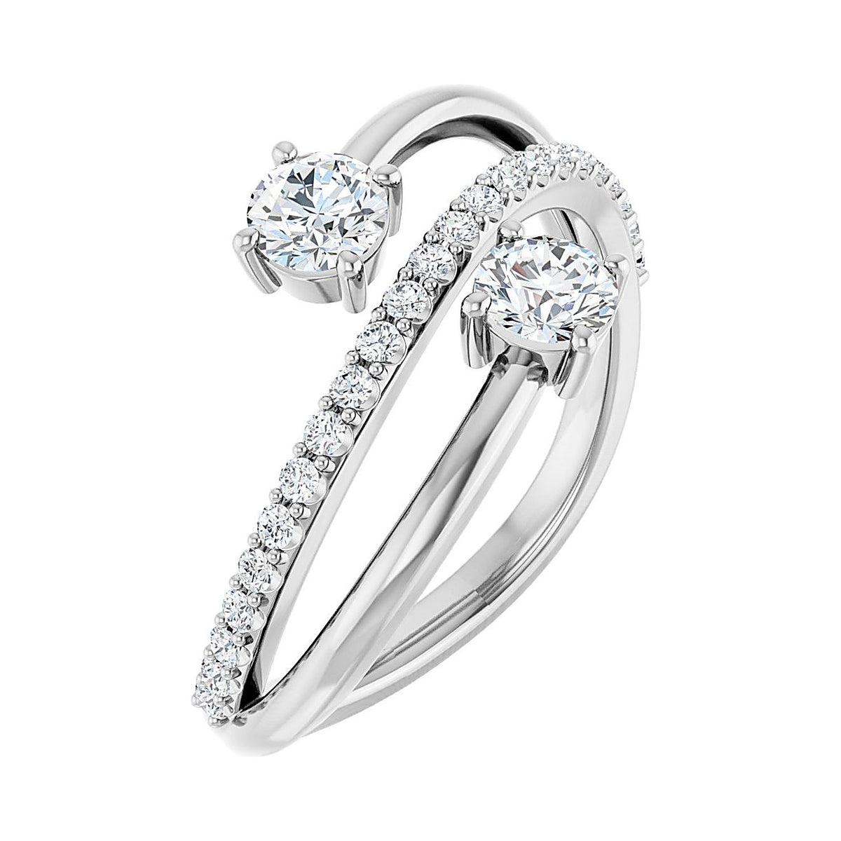 Diamond toi et moi two-stone ring in Platinum