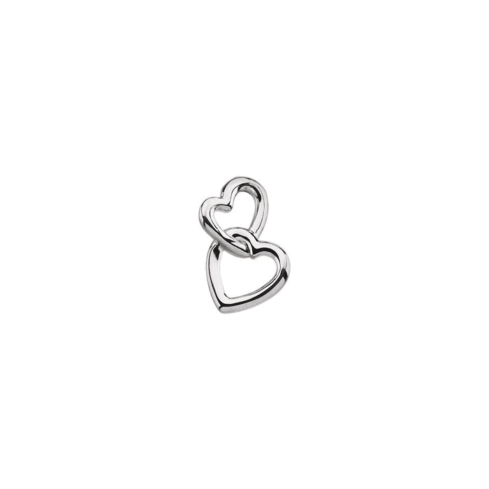 14K White Gold Double Heart Necklace