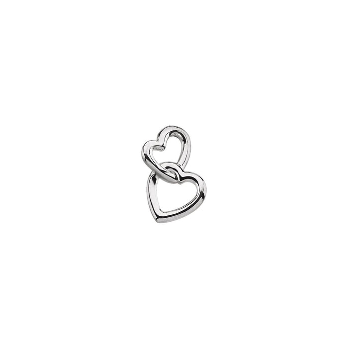 Double Heart Pendant in 14K White Gold