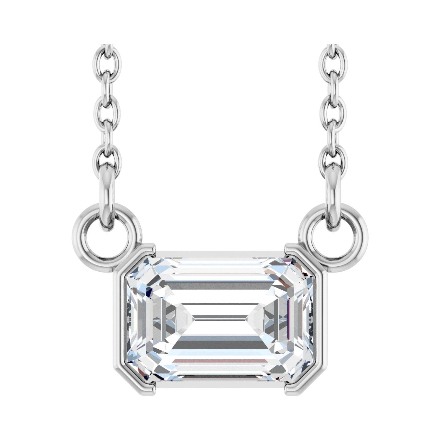 lab-grown diamond necklace in 14k White Gold