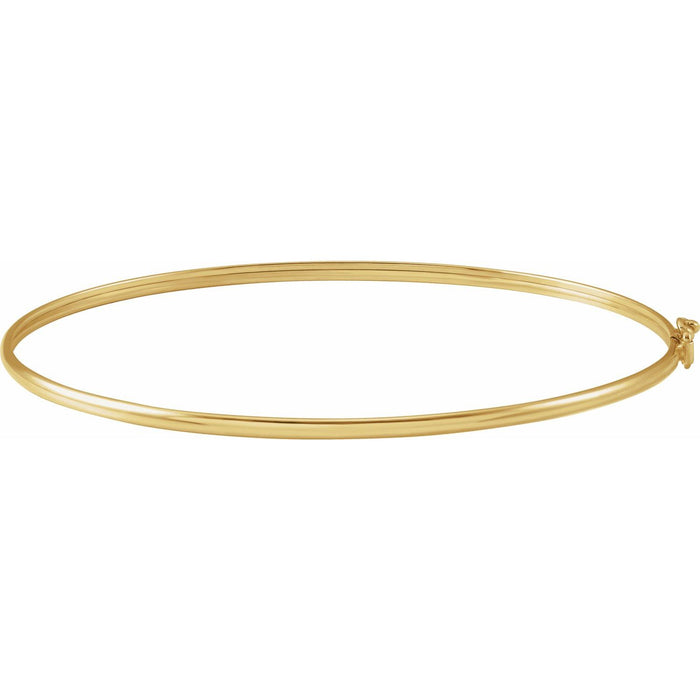 Fine Round Bangle Bracelet in Yellow Gold