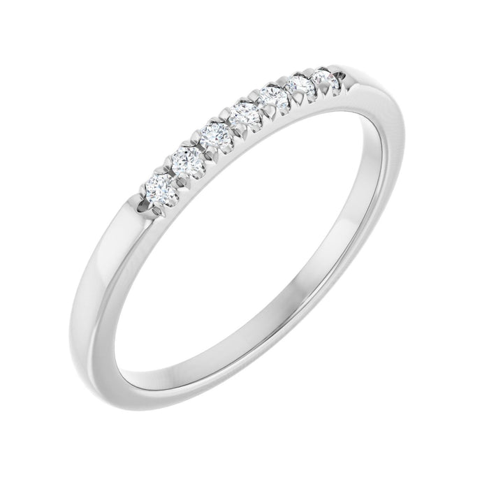 French-Set Seven-Stone Diamond Anniversary Band in 14K White Gold